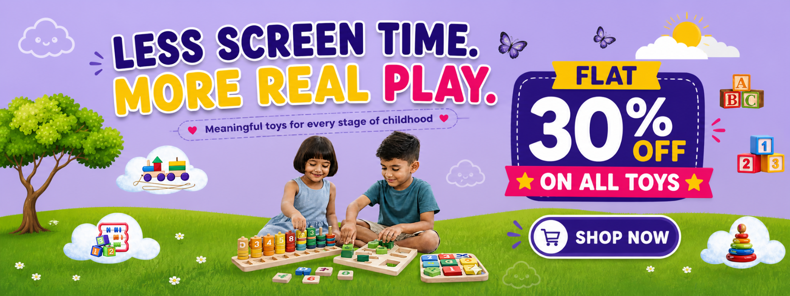 Kids playing with educational toys