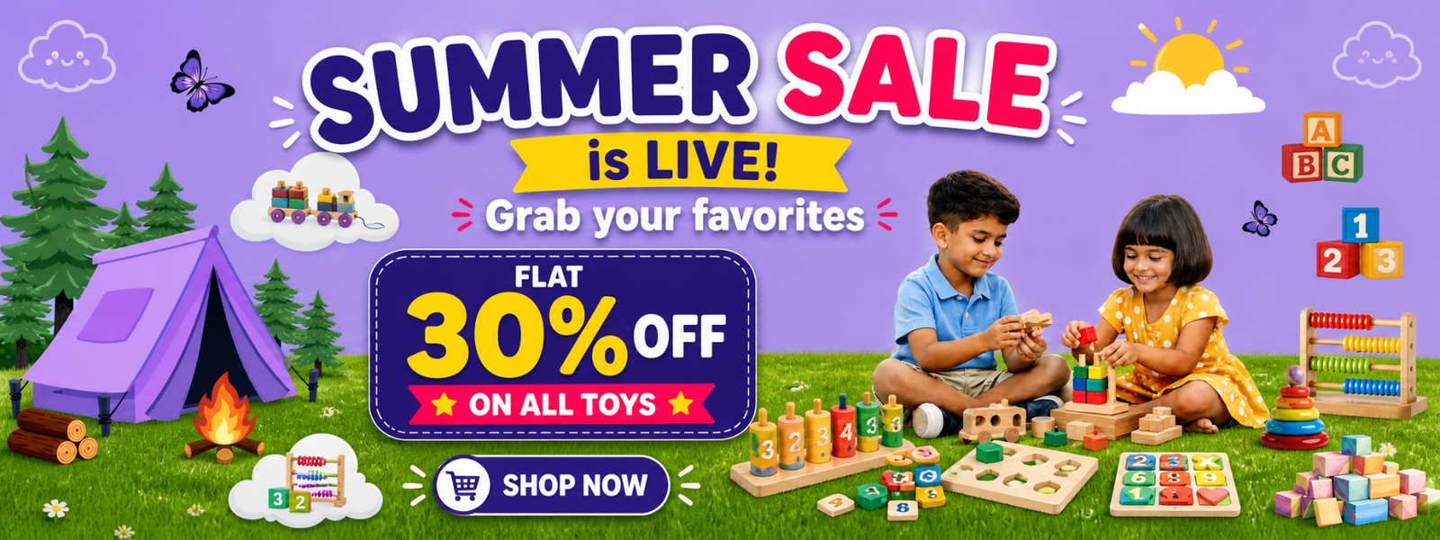 Kids playing with educational toys