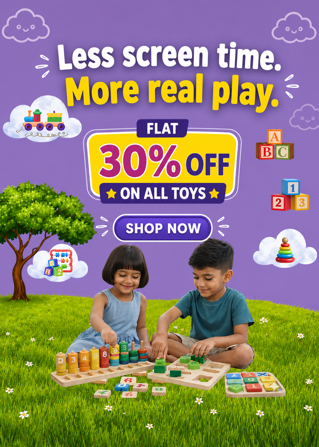 Kids playing with educational toys