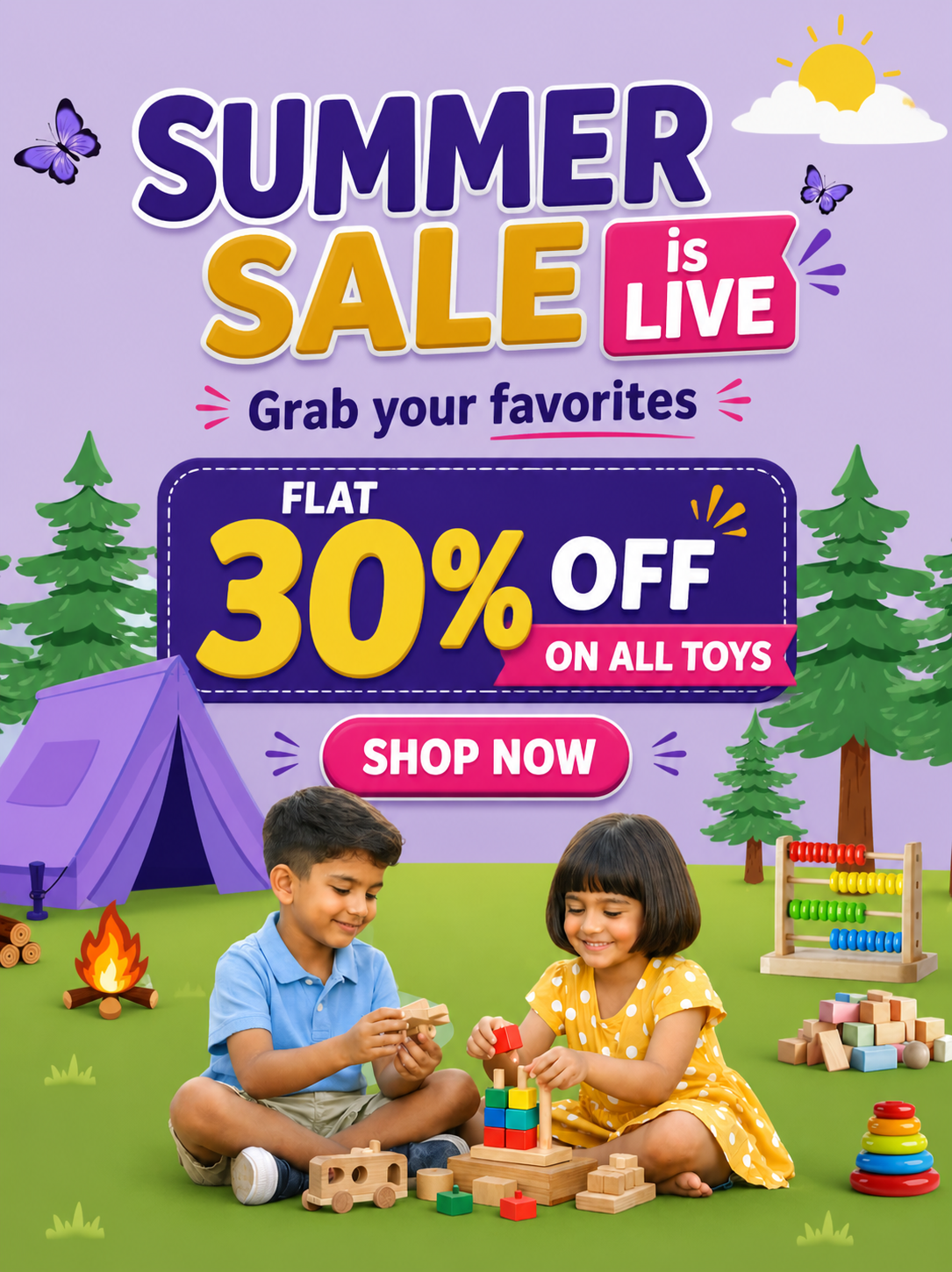 Kids playing with educational toys