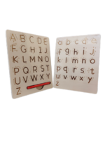 Double sided wooden alphabet tracing board with uppercase and lowercase letters