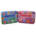 Magnetic memory game with picture matching wooden coins