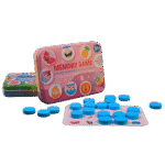 Magnetic memory game with picture matching wooden coins