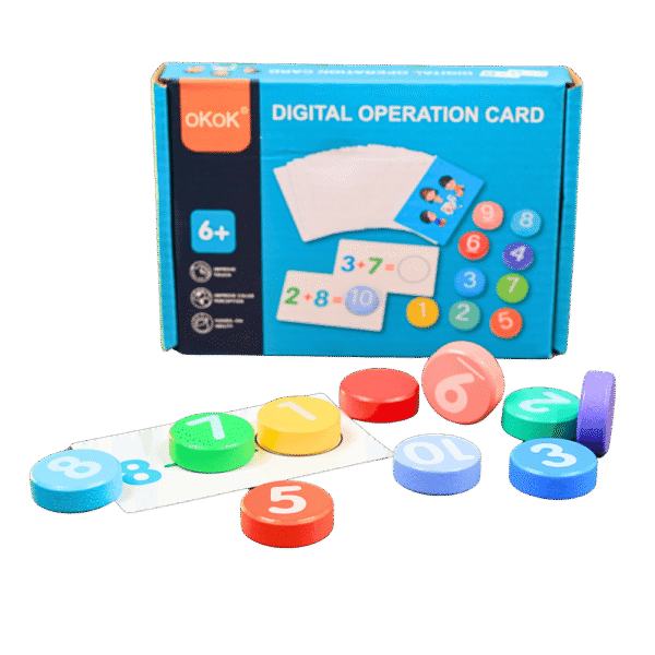 Montessori number operation card set for kids learning math