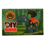 Completed 3D dinosaur model from DIY Dino set for kids