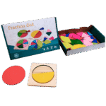 Fraction disk set with colorful segments for kids’ math learning