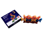 X shaped wooden blocks arranged for play