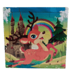 Wooden puzzle pieces arranged on a table