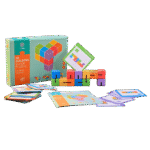 Colorful building block pieces for early learning and creativity