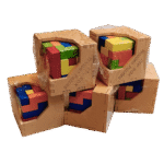 3D interlocking cube puzzle pieces