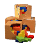 3D interlocking cube puzzle pieces