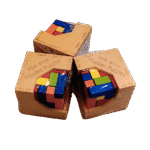 3D interlocking cube puzzle pieces
