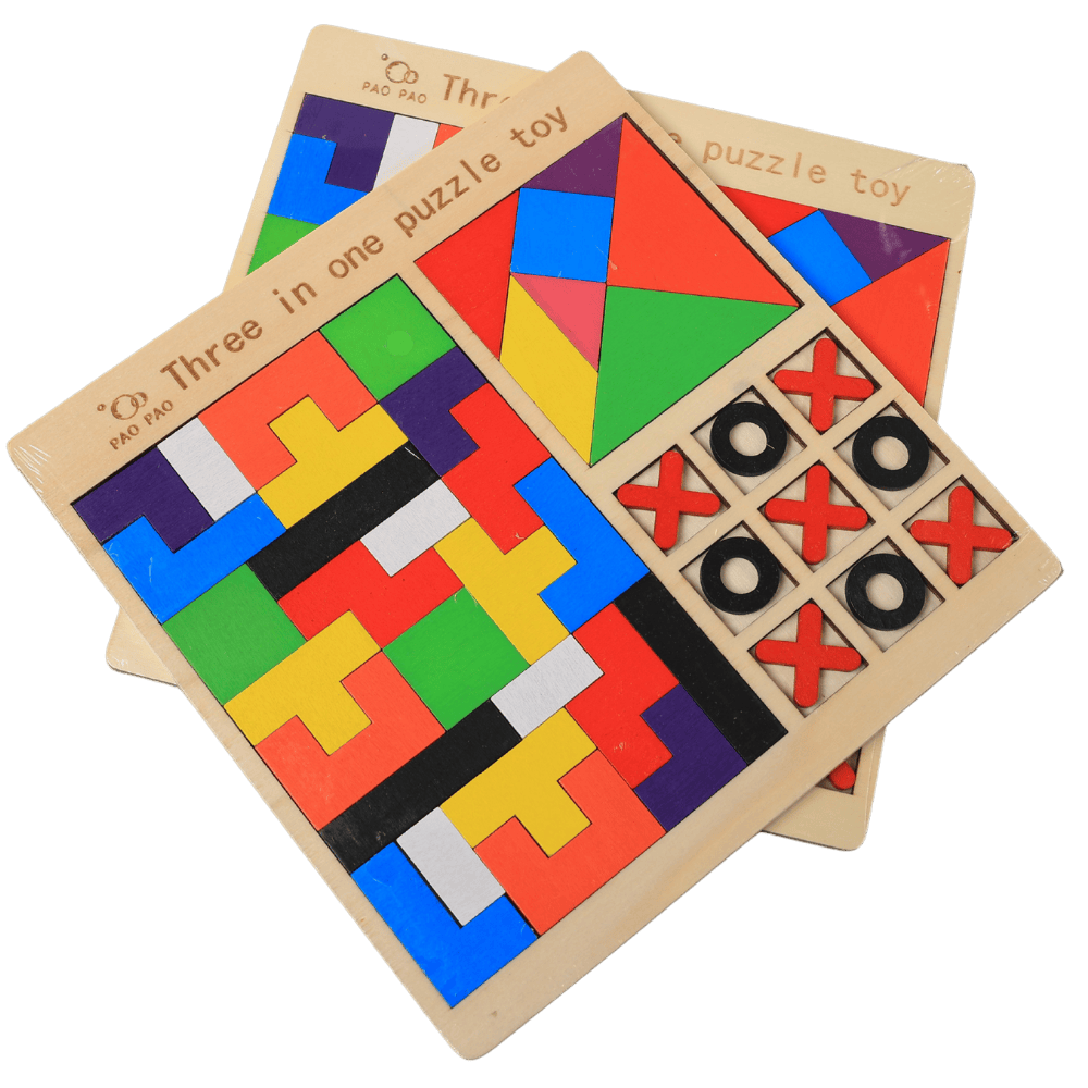 Colorful Montessori 3 in 1 puzzle for kids