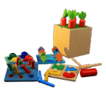 Wooden 5 in 1 Montessori learning toy for toddlers