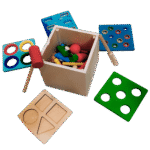 Wooden 5 in 1 Montessori learning toy for toddlers