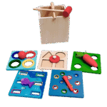 Wooden 5 in 1 Montessori learning toy for toddlers