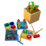 Wooden 5 in 1 Montessori learning toy for toddlers