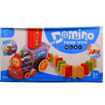 Automatic dominos train laying colorful dominos