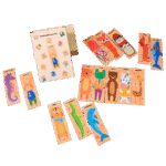 Wooden animal puzzle set with storage box for kids