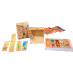 Wooden animal puzzle set with storage box for kids