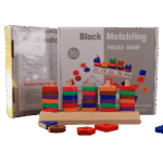 Colorful wooden block matching puzzle toy