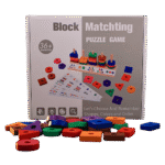 Colorful wooden block matching puzzle toy