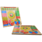 Wall mounted children’s calendar clock toy with date and time display