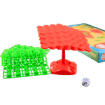 Frog balance game board with colorful pieces