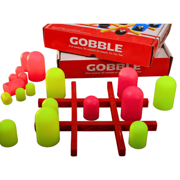 Gobble board game pieces arranged on table ready for play