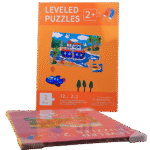 Preschooler working on logic puzzle activity