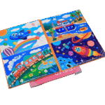 Preschooler working on logic puzzle activity