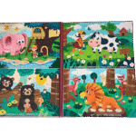 Preschooler working on logic puzzle activity