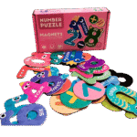 Magnetic two piece puzzle for early learners