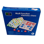 Wooden memory chess board with colorful pegs for kids