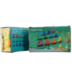 Magnetic small wooden train toy on floor for toddlers