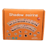 Shadow pairing puzzle cards arranged on table for kids learning