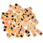 Shadow pairing puzzle cards arranged on table for kids learning