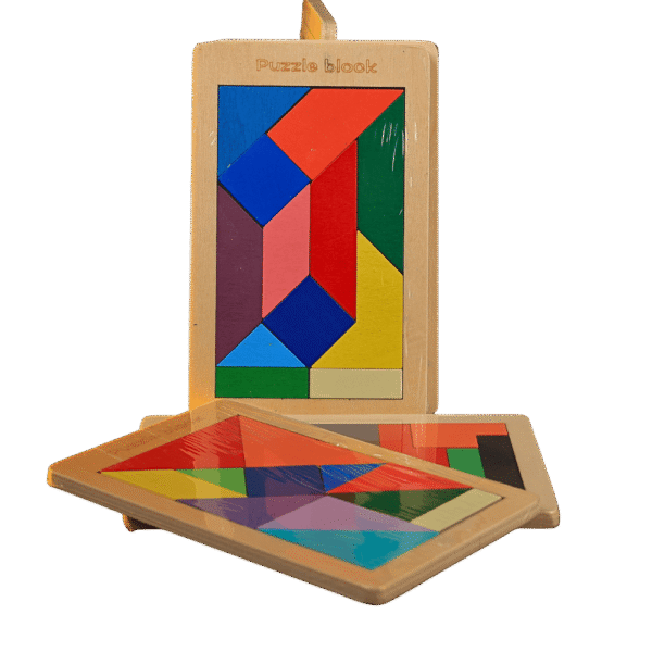 Wooden tangram puzzle set for kids learning shapes