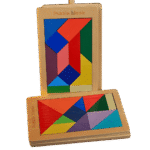 Wooden tangram puzzle set for kids learning shapes