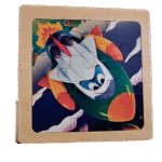 Colorful 3×3 block puzzle pieces arranged on table