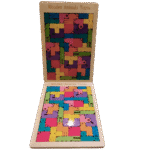 Wooden animal Tetris puzzle board for kids