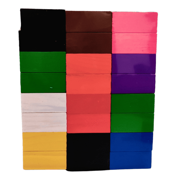 Wooden dominos set used for creative building