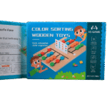 Colourful matching pieces on a kids game board