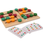 Colourful matching pieces on a kids game board