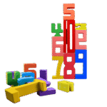 Colorful digital number block set for kids