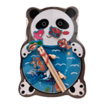 Colorful fishing board toy with fish pieces and rod