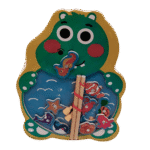 Colorful fishing board toy with fish pieces and rod