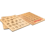 Double-sided wooden alphabet tracing board with Hindi letters for kids by noiiet