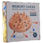 Wooden memory chess board with chess pieces