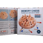Wooden memory chess board with chess pieces